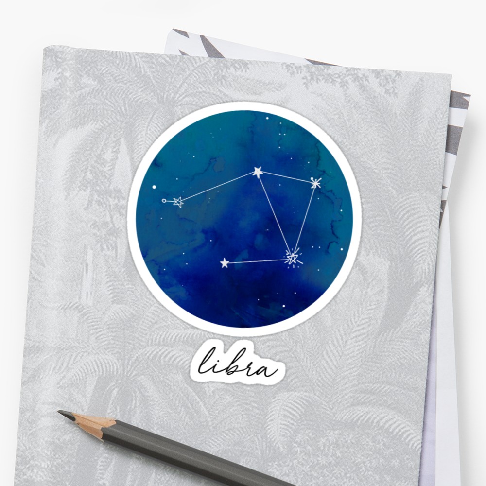 1000x1000 Libra Watercolor Zodiac Constellation Stickers By Aterkaderk