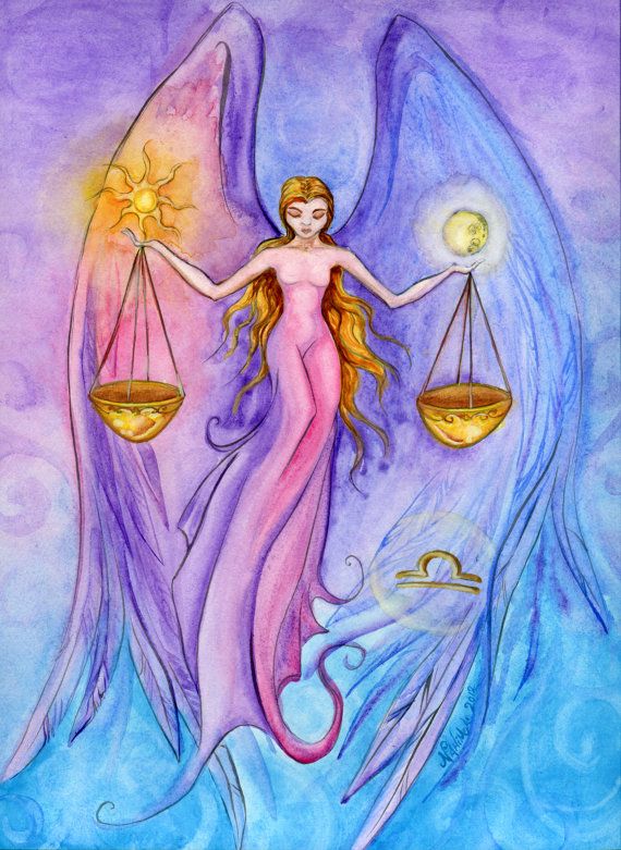 570x781 Libra Watercolour Zodiac Sign Original Painting Print Zodiac