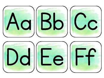 350x263 Light Green Watercolor Alphabet Word Wall By Teach Fun In First Tpt