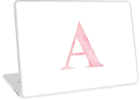 558x400 The Letter A Light Pink Watercolor Design Sticker Laptop Skins