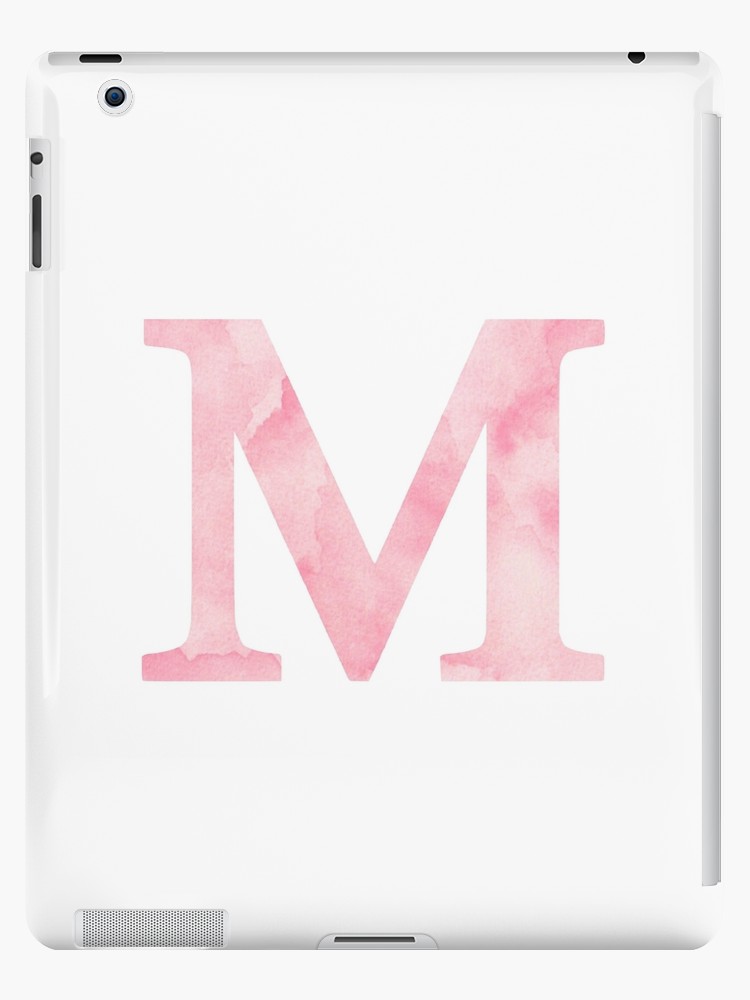 750x1000 The Letter M Light Pink Watercolor Design Sticker Ipad Cases