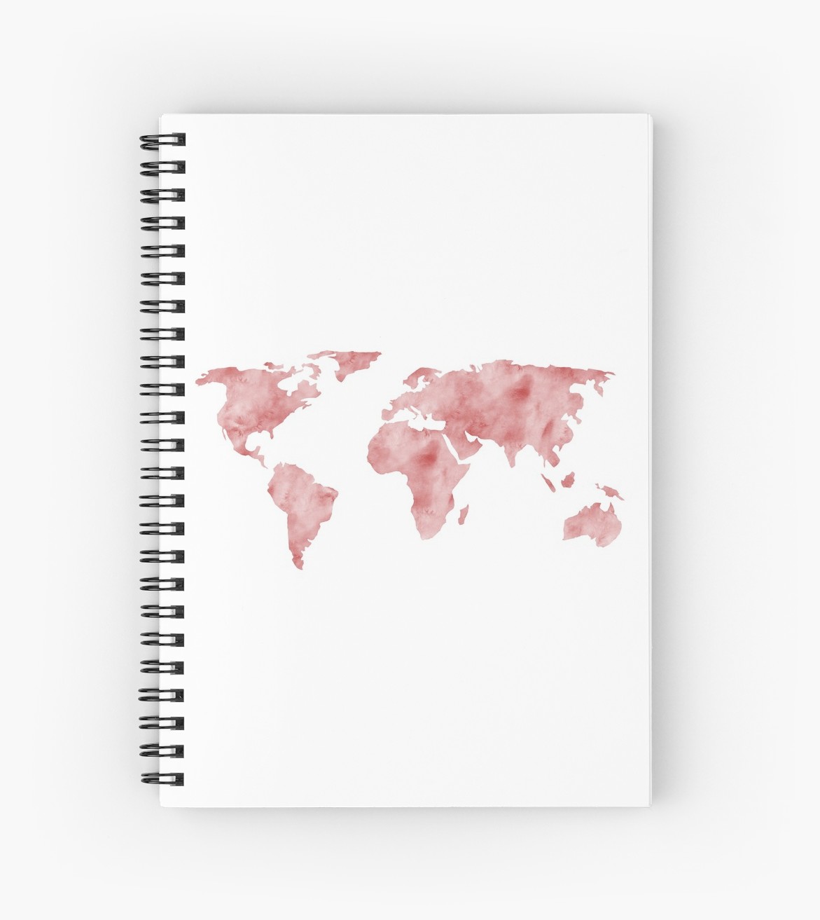1171x1313 World Map Light Red Watercolor Spiral Notebooks By Naturemagick