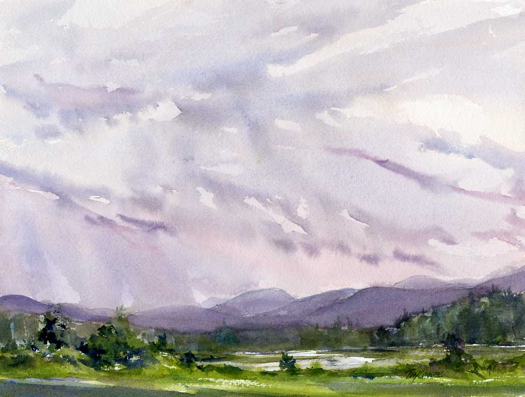 1040x785 Light Wind, Original En Plein Air Watercolor Painting