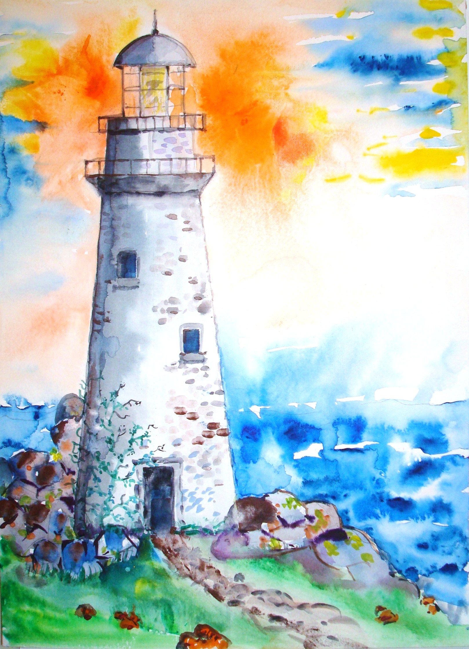 1618x2235 How To Paint A Lighthouse In Watercolor (With Pictures)