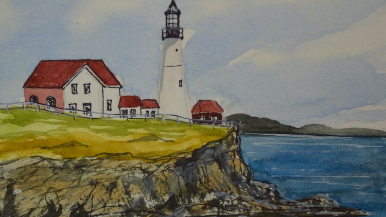 750x422 Beginner Watercolor Painting Course Easy Lighthouse Painting Udemy