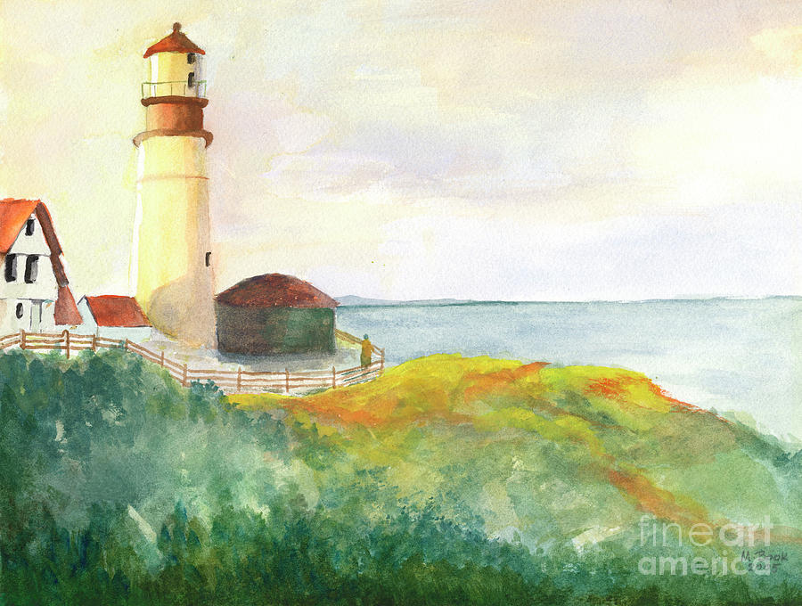 900x680 Lighthouse Watercolor Painting By Marlene Book