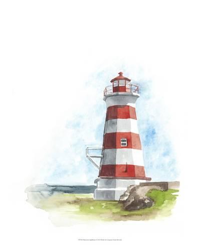399x488 Watercolor Lighthouse I Giclee Print By Naomi Mccavitt