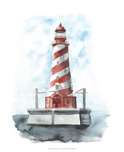 399x488 Watercolor Lighthouse Iv Giclee Print By Naomi Mccavitt