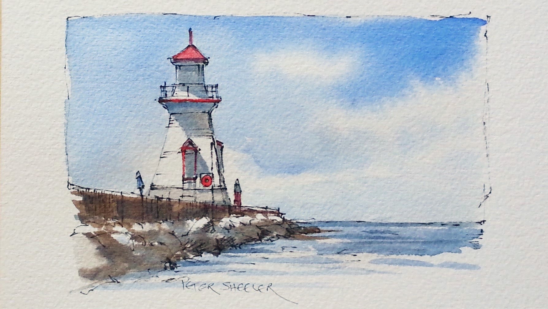 1787x1009 Draw And Paint A Lighthouse In Watercolor. Great For Beginners