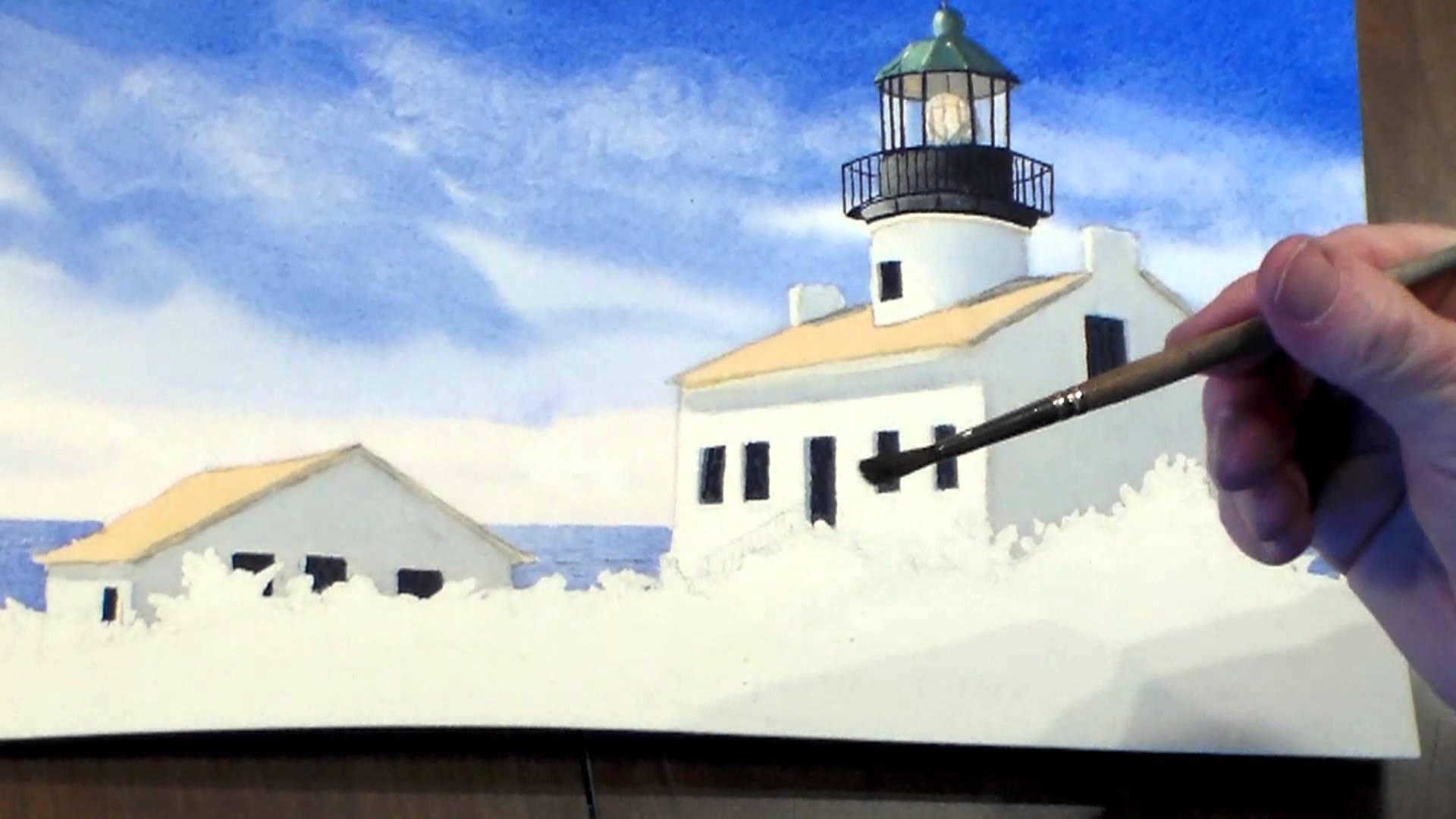 1920x1080 How To Paint A Lighthouse In Watercolor