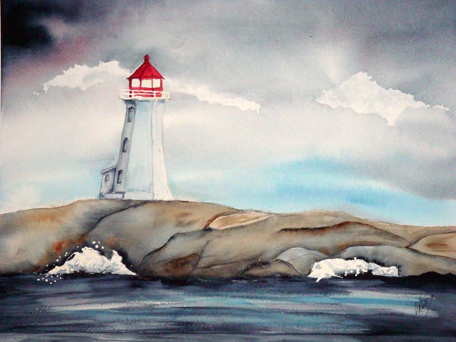900x675 Watercolor Paintings Of Lighthouses Lighthouse Painting
