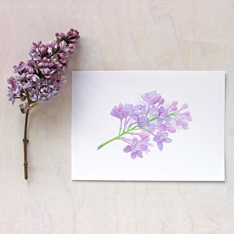 800x800 Lilac Sprig Watercolor Print Trowel And Paintbrush