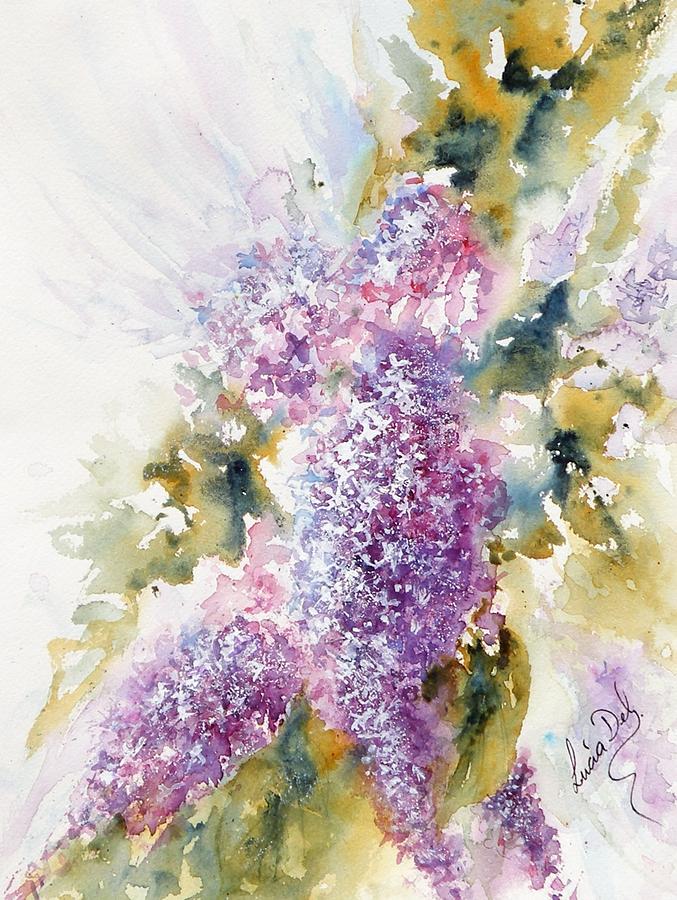 677x900 Lilacs Painting By Lucia Del