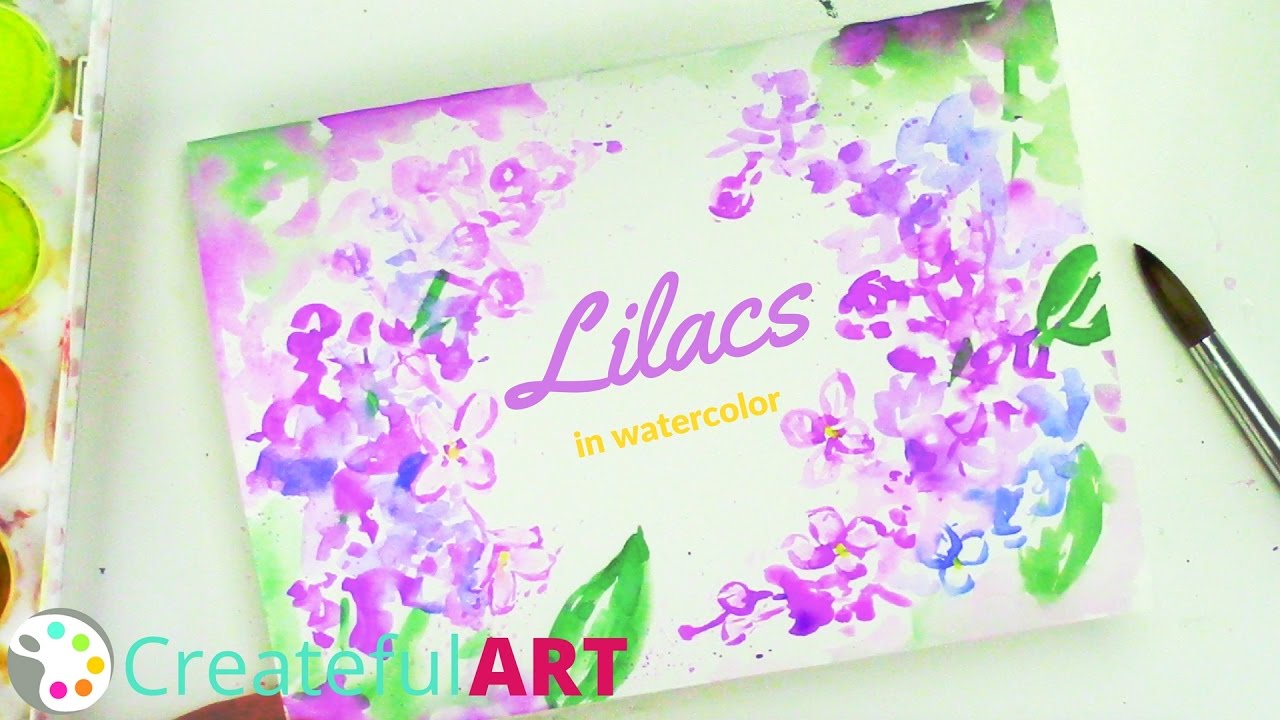 1280x720 Watercolor Painting Tutorial How To Paint Lilacs