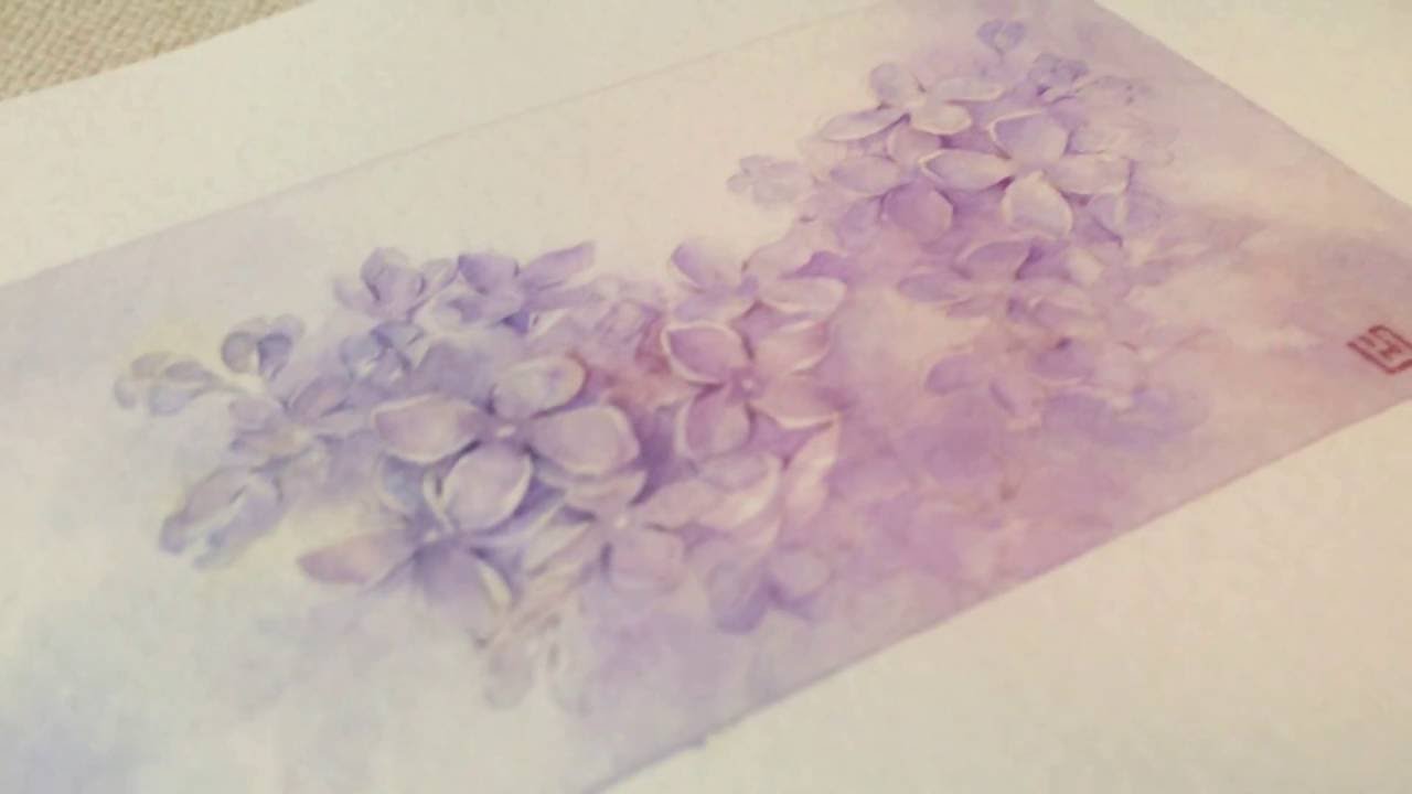 1280x720 Lilac Syringa Watercolor Painting Tutorial