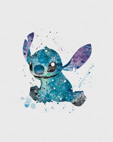 384x480 Stitch, Lilo Amp Stitch Watercolor Art Print Disney