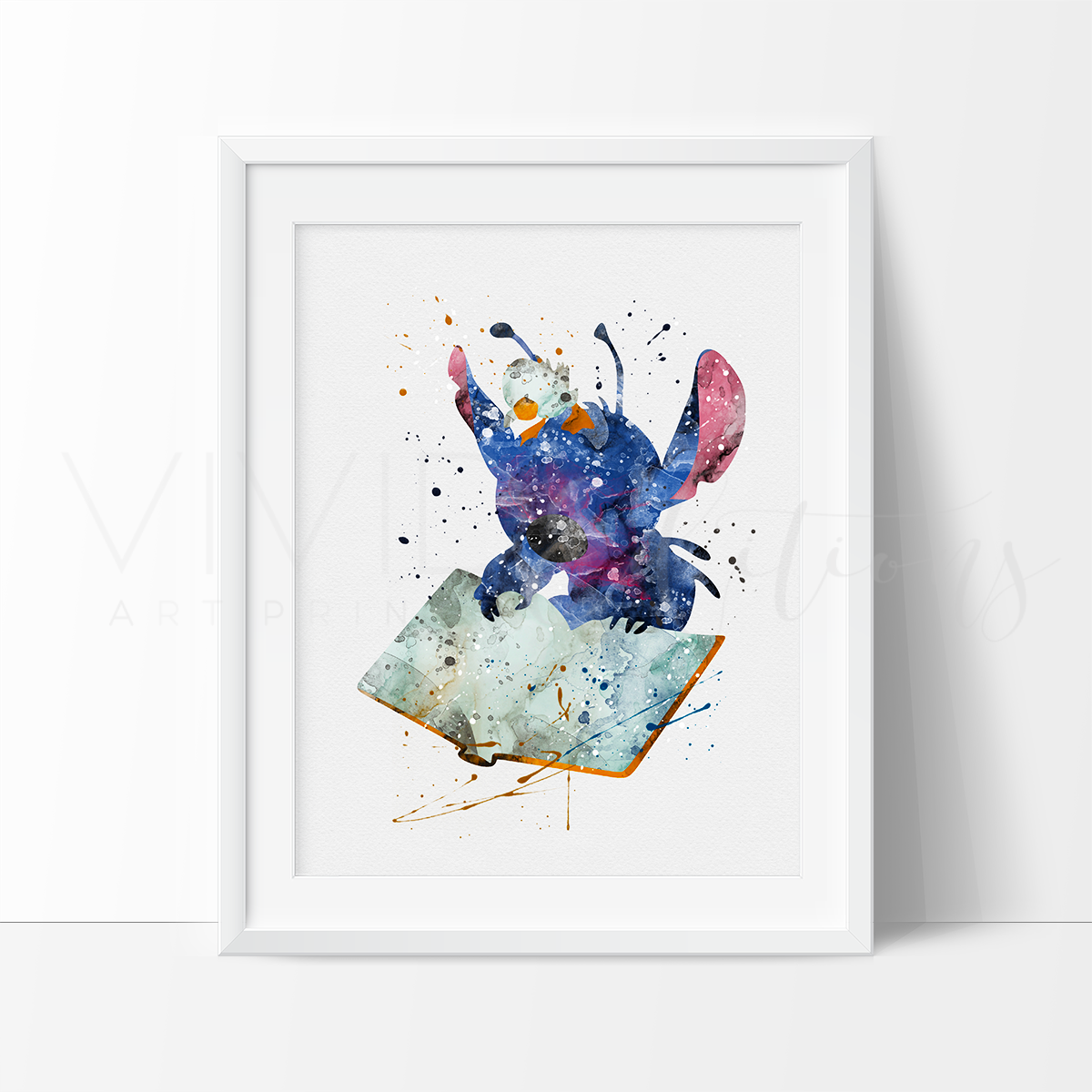 1200x1200 Stitch 2, Lilo Amp Stitch Watercolor Art Print