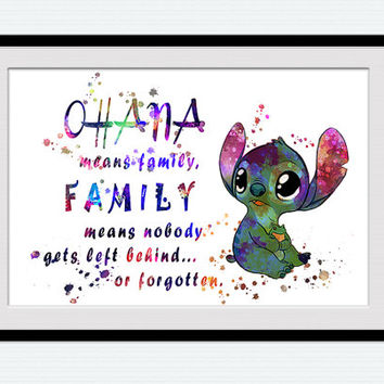 354x354 Stitch Watercolor Art Print Lilo And From Colorfulprint On Etsy