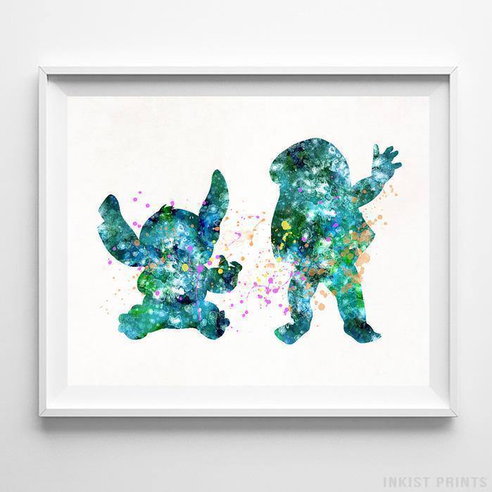 699x699 Lilo And Stitch Wall Art Disney Watercolor Poster Nursery Baby