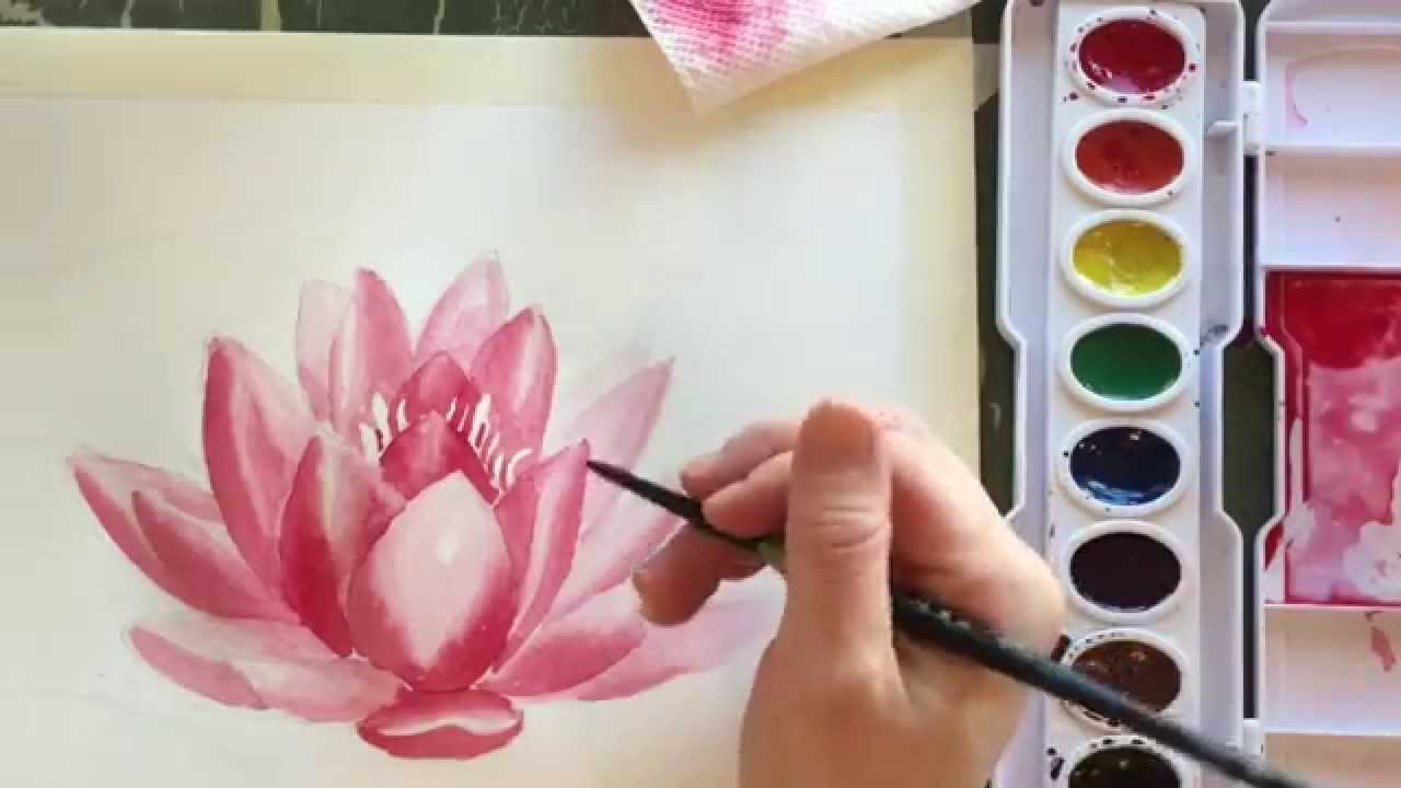 1280x720 How To Paint Watercolor A Water Lily