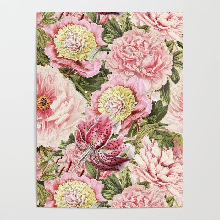 700x700 Vintage Amp Shabby Chic Floral Peony Amp Lily Flowers Watercolor