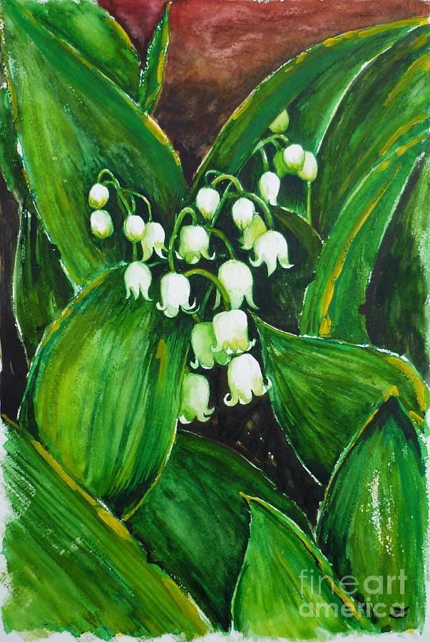 603x900 Lily Of The Valley Painting By Zaira Dzhaubaeva