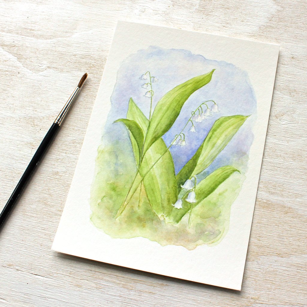 1024x1024 Lily Of The Valley Watercolor Print Trowel And Paintbrush
