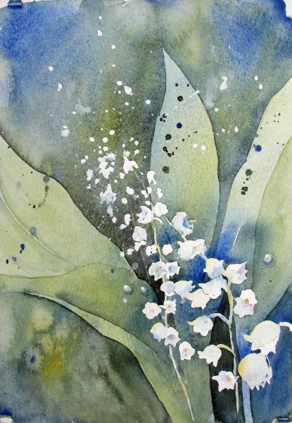 415x600 Watercolours By Polly Birchall Lily Of The Valley