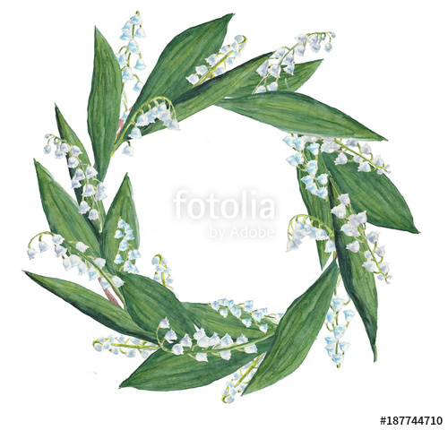 500x480 Watercolor Lily Of The Valley Wreath Stock Photo And Royalty Free