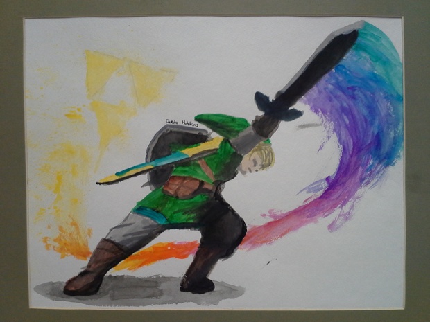 620x465 Link Watercolor Painting