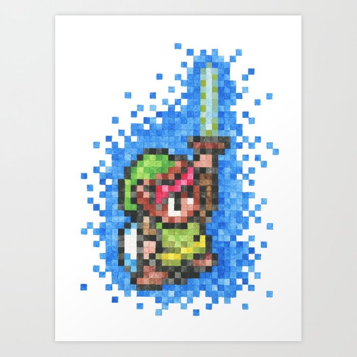 700x700 Pixelated Link Watercolor Art Print By Xenotransplant Society6