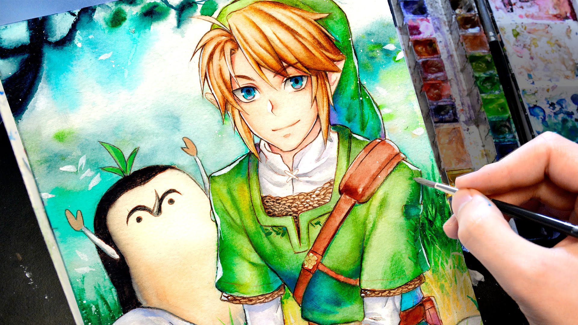 1920x1080 Watercolor Legend Of Zelda