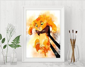 340x270 Lion King Watercolor Etsy