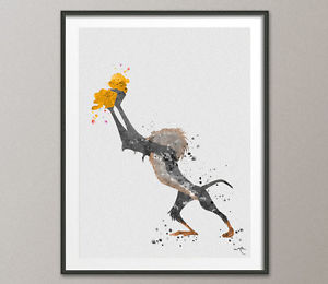 300x260 Rafiki And Simba The Lion King Mufasa And Simba Watercolor Print