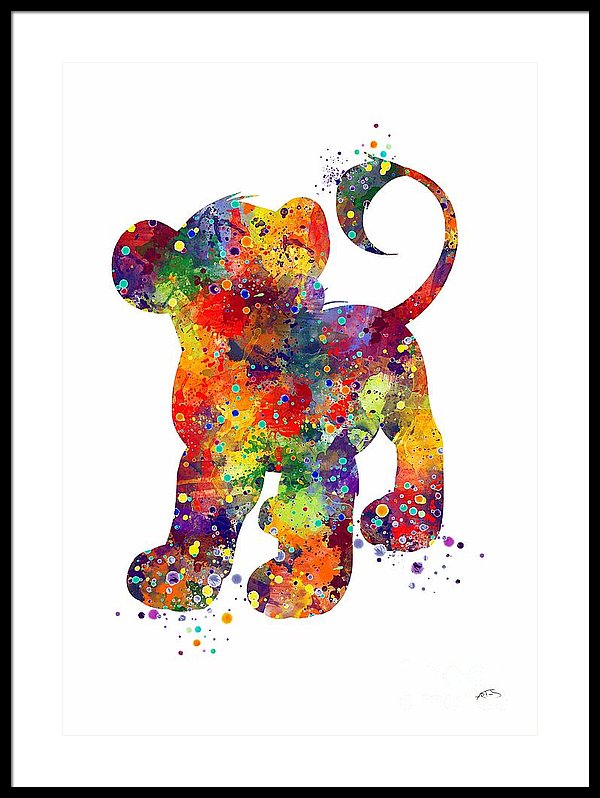 600x798 Simba The Lion King Watercolor Art Framed Print By Svetla Tancheva