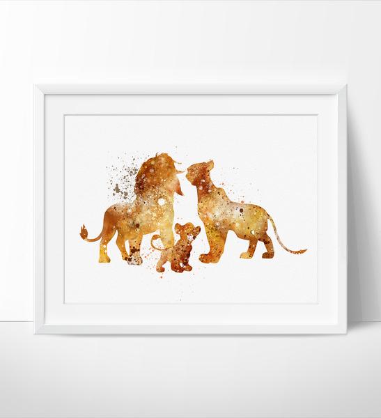 547x600 The Lion King Family , Disney Watercolor Art, Nursery Watercolor
