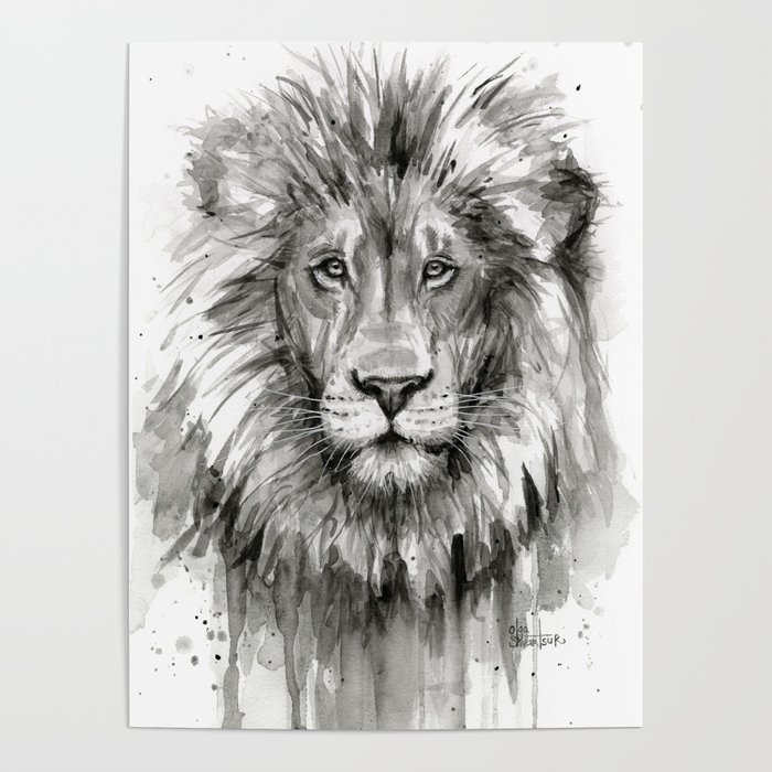 700x700 Lion Watercolor Animal Poster By Olechka Society6