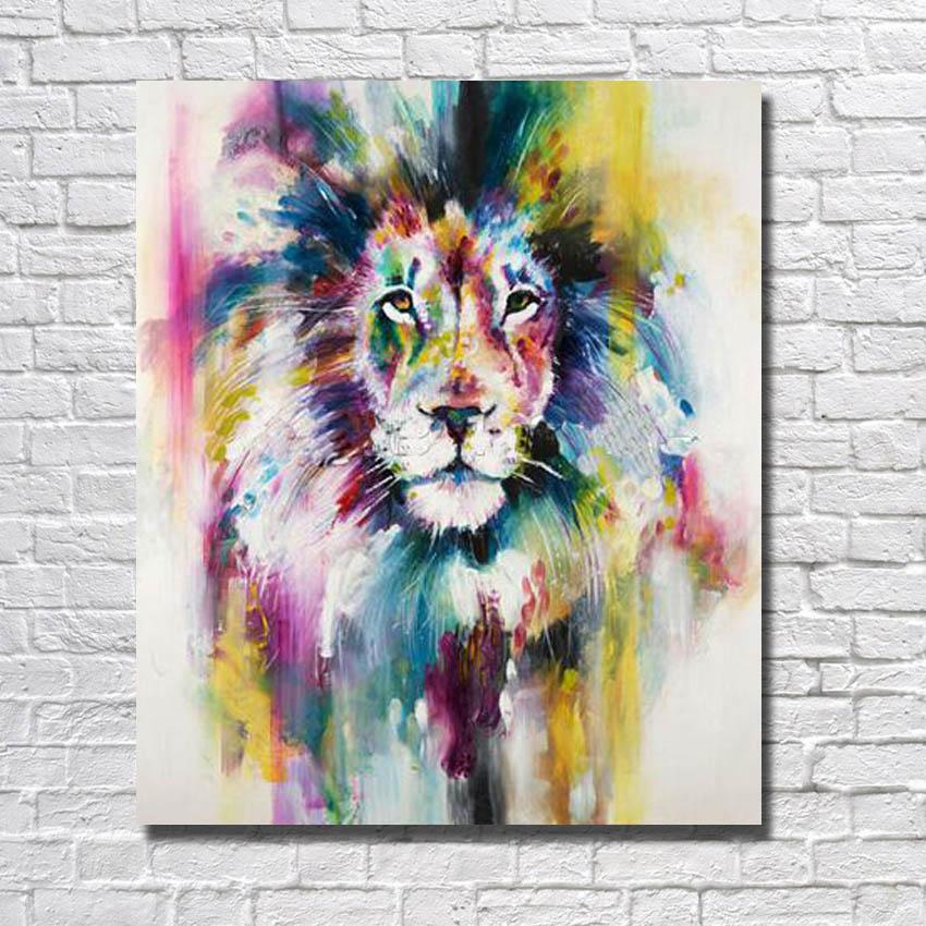 850x850 Lion Watercolor Paint Animal Canvas Print