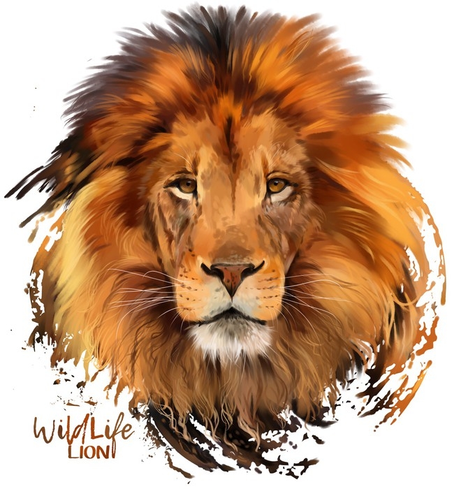 650x700 Lion Watercolor Illustration Wall Mural We Live To Change