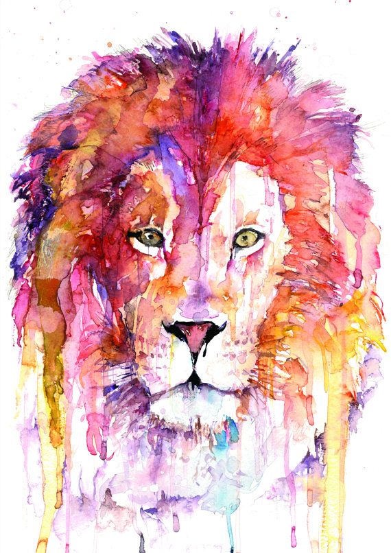 570x806 Check Out Original Lion Watercolor Art Print, Watercolor Print