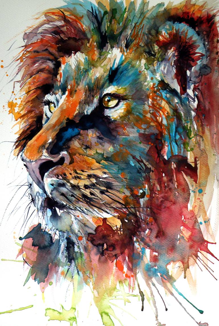 770x1143 Lion Painting By Kovacs Anna Brigitta Saatchi Art