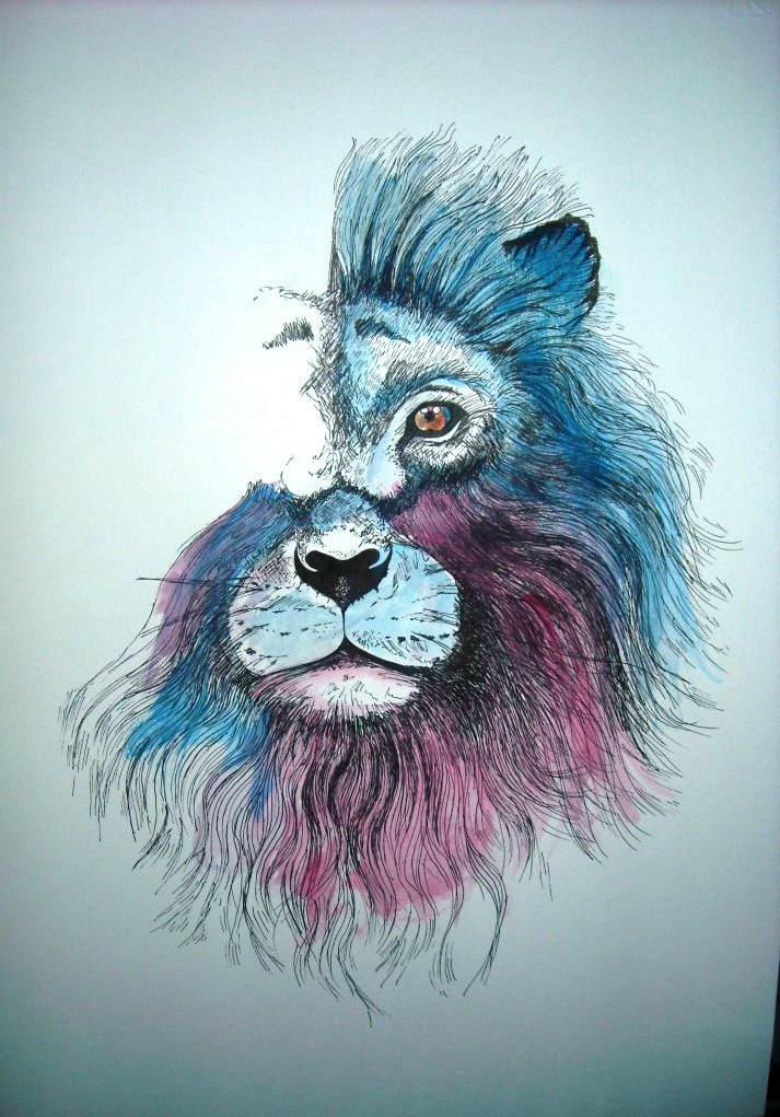 713x1021 Lion Watercolor By Ester1996