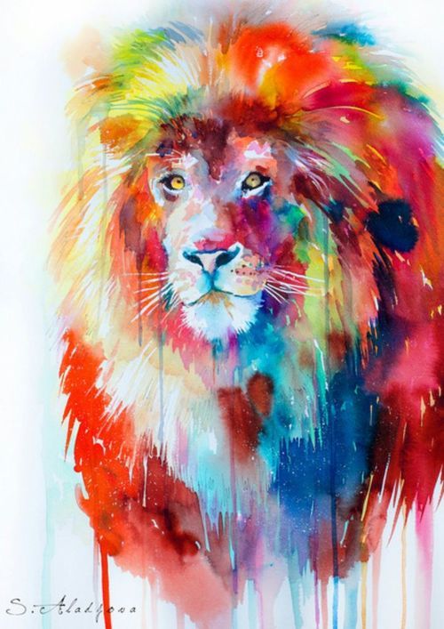 500x707 Lion Watercolor Painting Print By Slaveika Aladjova, Art, Animal