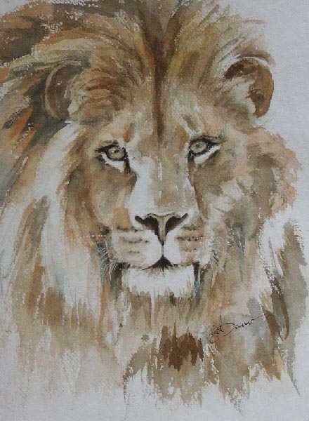 440x600 Lion Watercolour.41.