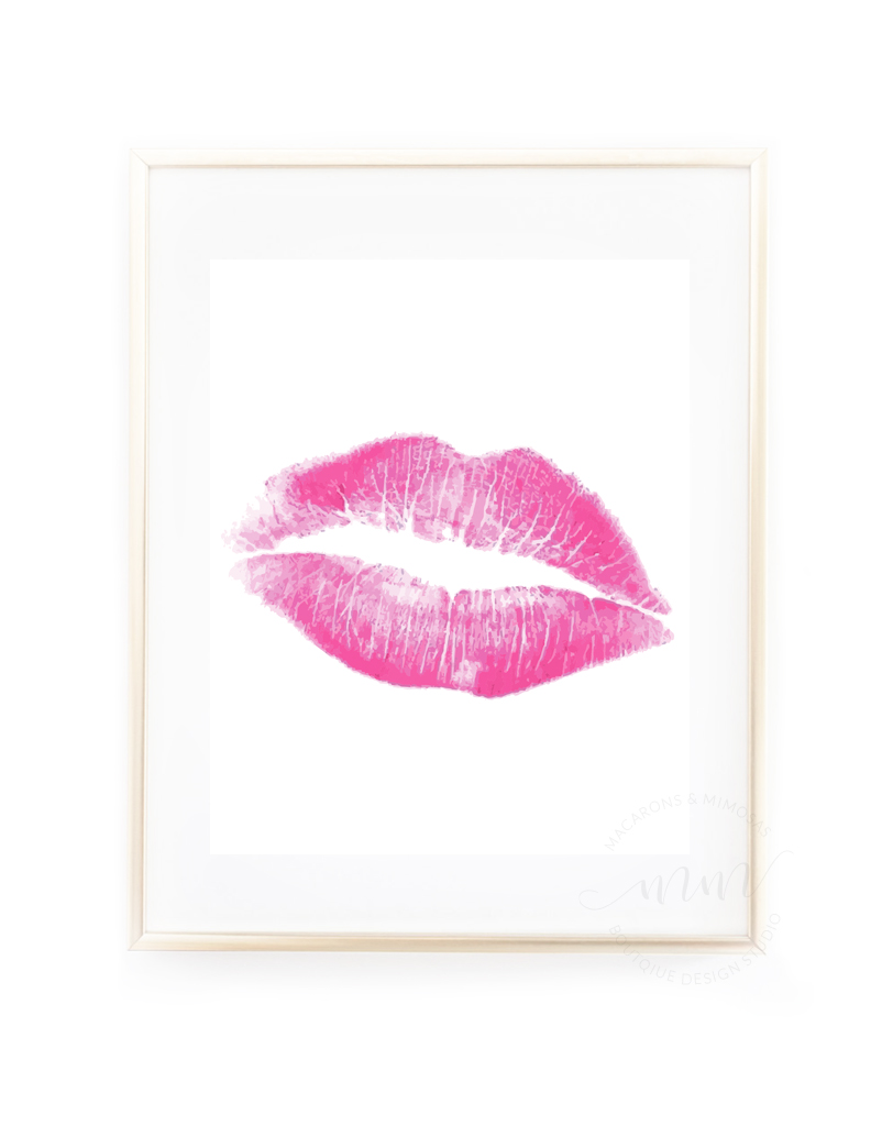 812x1024 Pink Watercolor Lips Lipstick