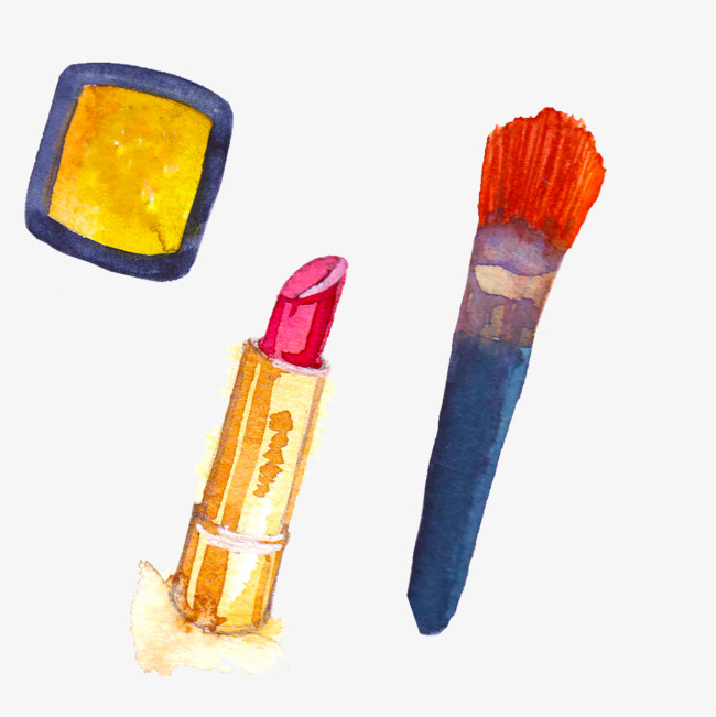 650x651 Watercolor Lipstick Cosmetics, Hand Painted, Watercolor, Taobao