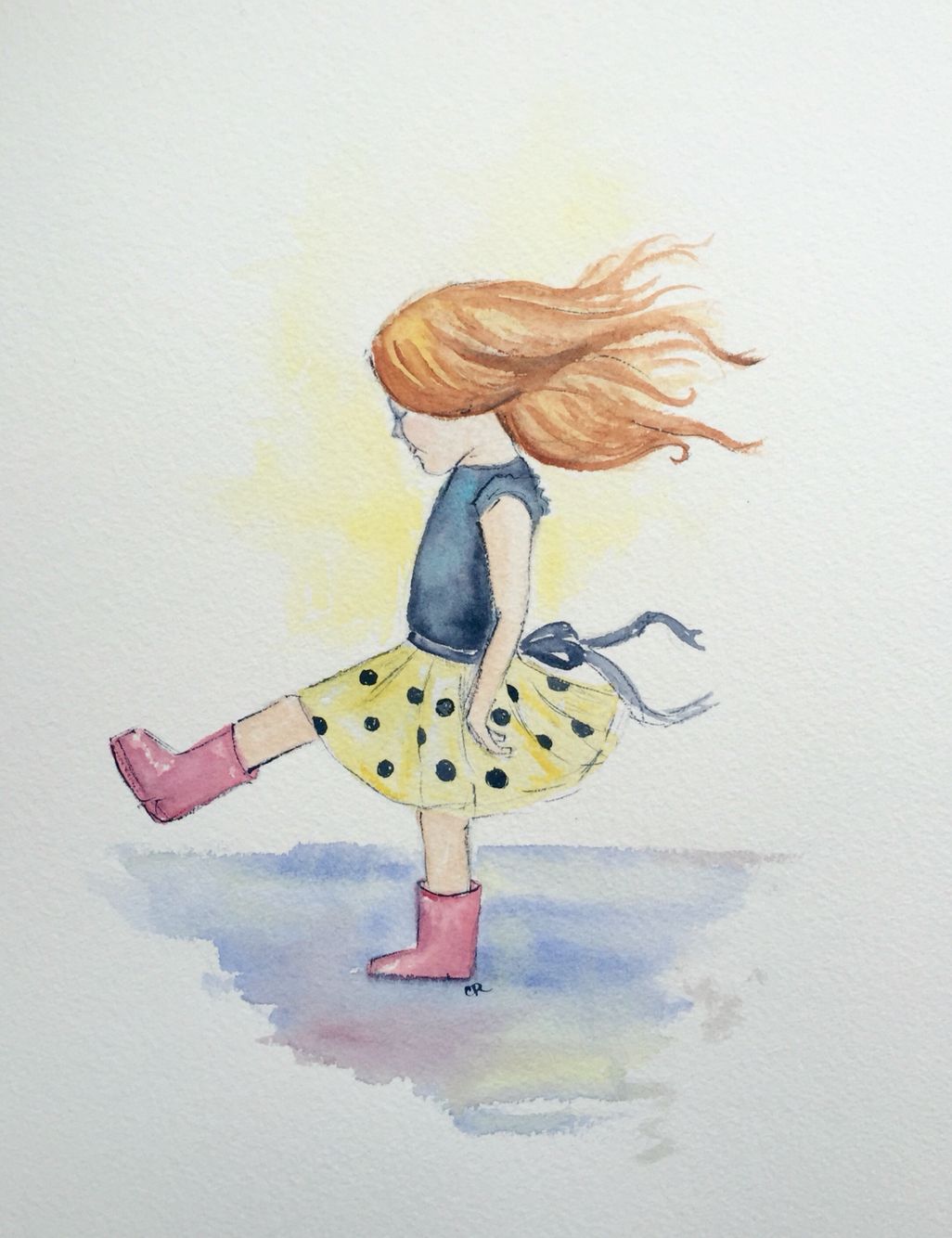 1026x1334 Rain Boots. Watercolor Art. Little Girl. Puddles Art In 2018