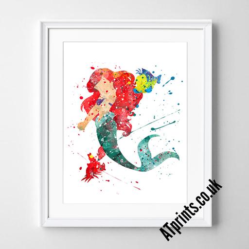 512x512 Disney Watercolour Art Tagged Little Mermaid Atprints