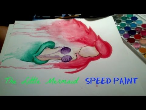 480x360 Little Mermaid Watercolor Speed Paint
