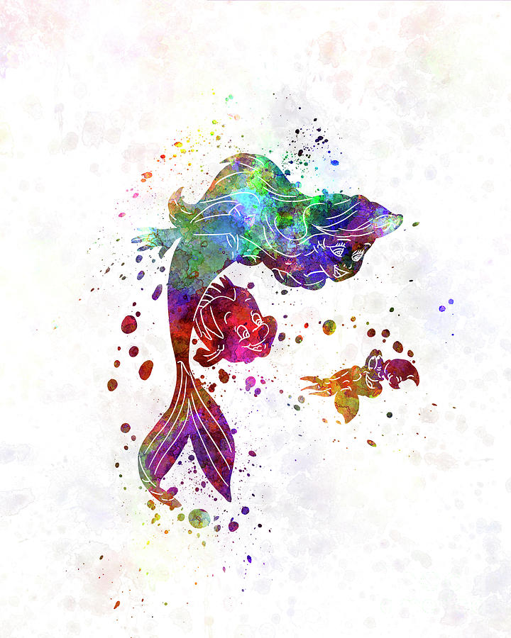 720x900 The Little Mermaid Watercolor Art Painting By Pablo Romero